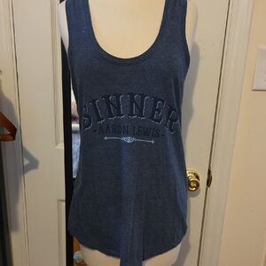 Aaron Lewis Sinner Blue Tank Top